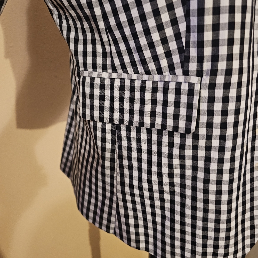 Who What Wear Gingham Blazer in Black and White - Picture 5 of 5